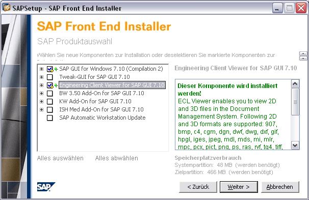 3 SAP GUI- und ECL Viewer Um die über webinvoice verbuchten und verlinkten Belege innerhalb SAP/IBIZA anzeigen zu können wird zusätzlich zur SAP GUI der SAP ECL Viewer (Engineering Viewer) benötigt.