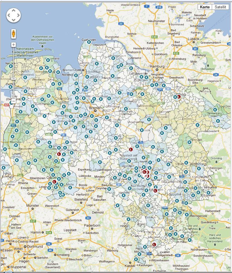 Kommunale Präventionsgremien in Niedersachsen Von insgesamt 188 kommunalen LPR-Mitgliedsgremien arbeiten 10 auf Landkreisebene (Niedersachsen insgesamt: 37) 7 in großen selbständigen Städten