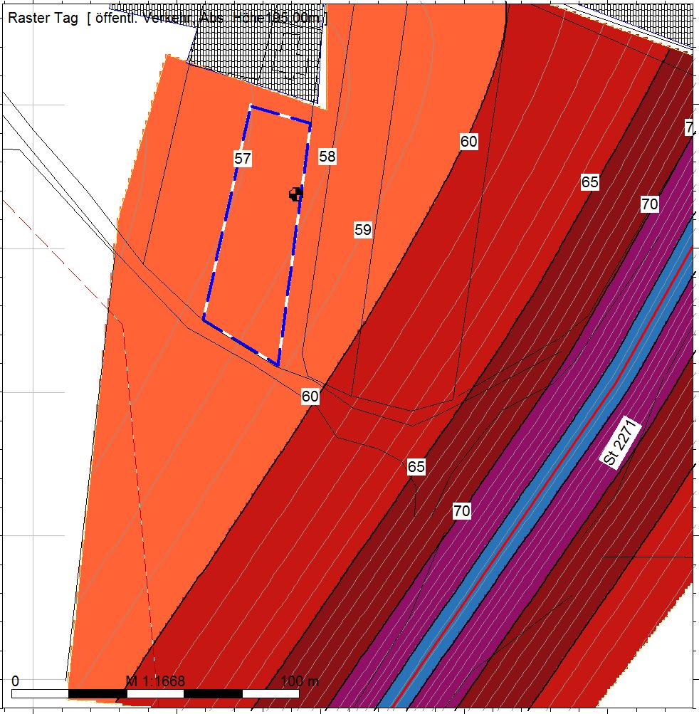 Schallimmissionen infolge von Verkehr und Gewerbe Seite 8 von 10 Flugplatzstraße DTV = 4.000 x 1,20 = 4.