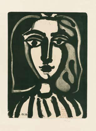 Pablo Picasso (Málaga 1881-1973 Mougins), "La femme au fauteuil (variante)" (Die Frau im Lehnstuhl (Variante)), Zinkographie von zwei Platten Februar