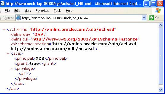 xml" verwendet werden, die vorbereitend im sys Folder des Repositories unter ACLs eingestellt worden ist. Abb.