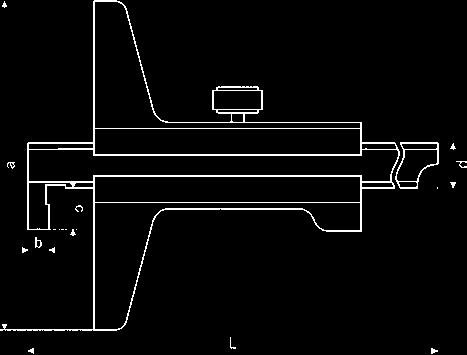 Tiefen-Messschieber mit Doppelhaken, Din 862, umsteckbar, Nonius 1/20 = 0.05 mm C060 Depth vernier caliper with double hook, Din 862, rod conventeable, Nonius 1/20 = 0.