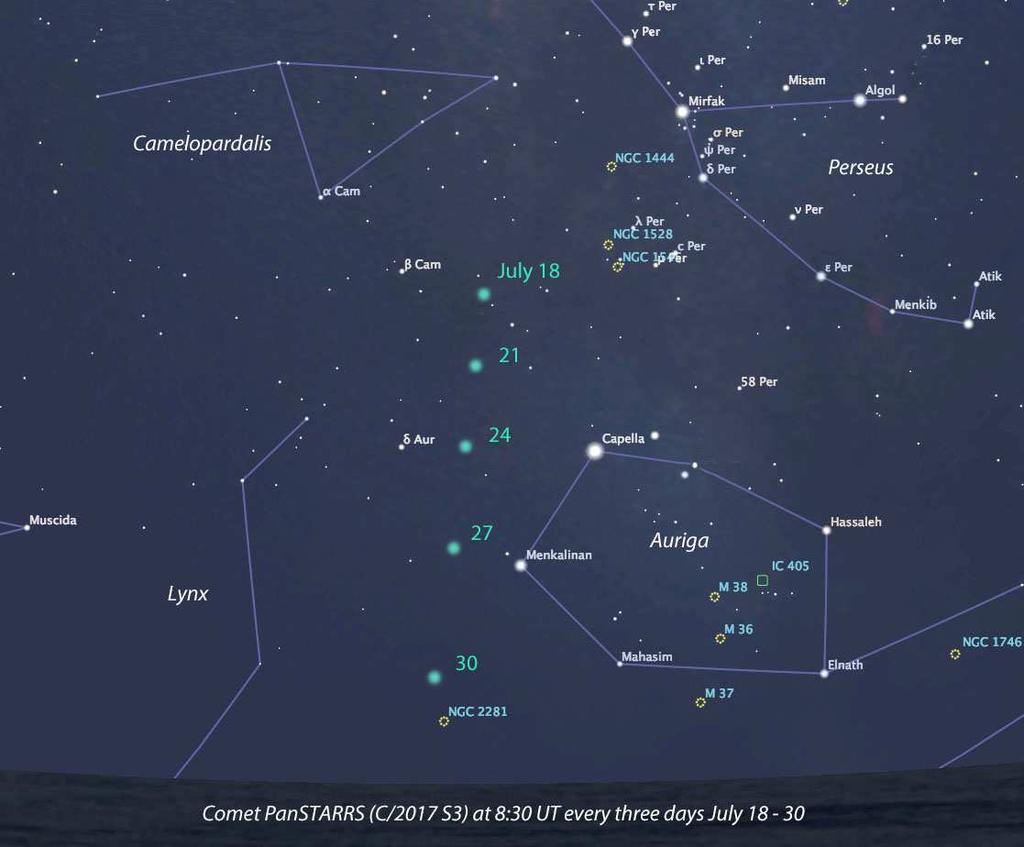 Abb. 5 Position des Kometen C/2017 S3 am 22. Juli.