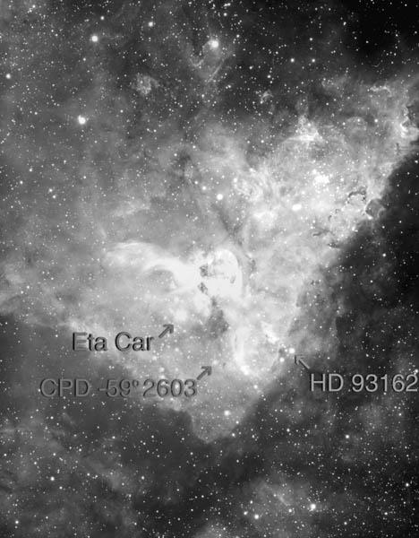 der Keyhole Nebel neben Carinae gibt es noch