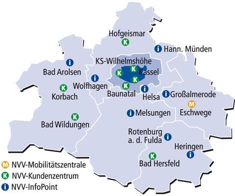 Der Nordhessische VerkehrsVerbund Gemeinsame Dachorganisation des Bus-, Tram- und Eisenbahnverkehrs der fünf nordhessischen Landkreise,