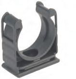 Schlauchhalter klein RQH Conduit clamp small RQH Schlauchhalter zu Kunststoff Schutzschlauch Conduit clamp for synthetic protective conduit Material: Polyamid Material: Polyamide Brandklasse: V0 (UL