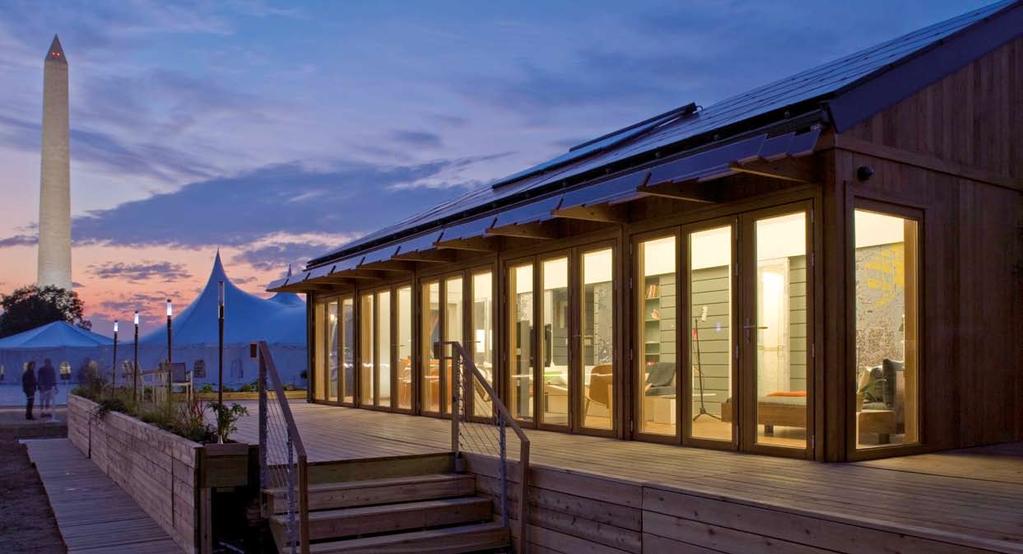 Zukunftsweisende Konzepte Harmonious relationship Im Solar Decathlon des US-Energieministeriums entwickeln Hochschulteams Wohnkonzepte, in deren Zentrum die Sonne als Lichtund Energiequelle steht.