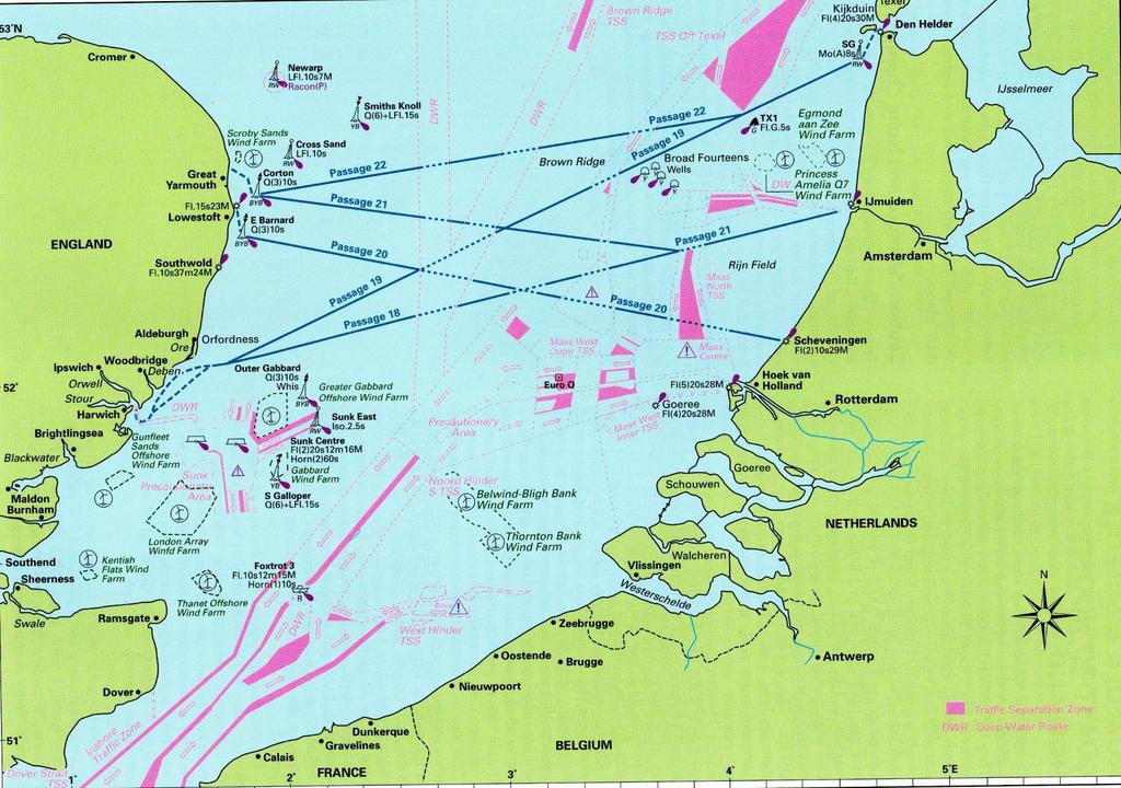 5 Vorschläge von Holland nach Harwich und Yarmouth Passage 18 126 sm Passage