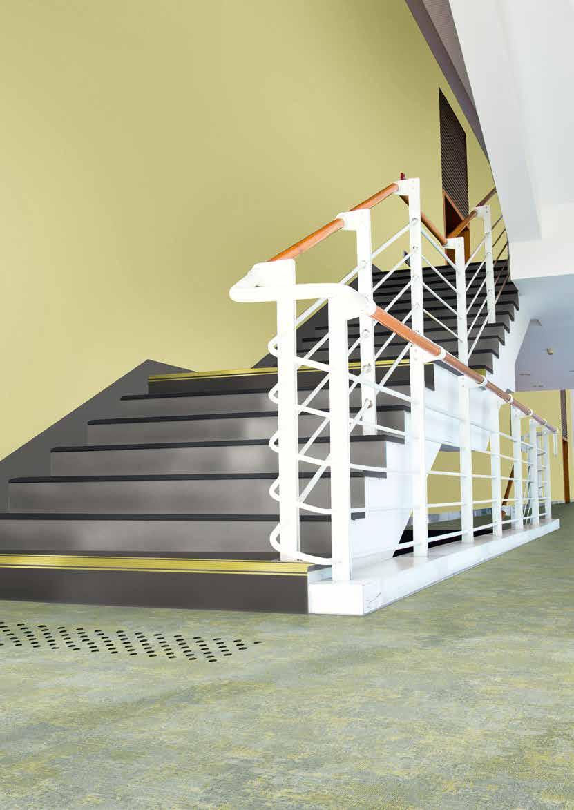 PROTECTWALL TISSE - FRESH GREEN 028 TAPIFLEX STAIRS CONCRETE STAIRS - COOL GREY 000 NEON