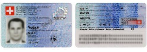 Dokumenten wie: Schweizer Identitätskarte mit Ausgabedatum zwischen 1995-2002 (Identification Document) Schweizer Identitätskarte mit