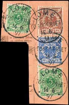 Richter, gepr. Bothe BPP V 37 e 30 11028 1897, 2 M. mit deutlich zentriertem Stempel LOME 5.6.97 auf Briefstück, gepr.