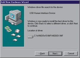 Windows 98SE 4. Klicken Sie auf Next (Weiter). 5.
