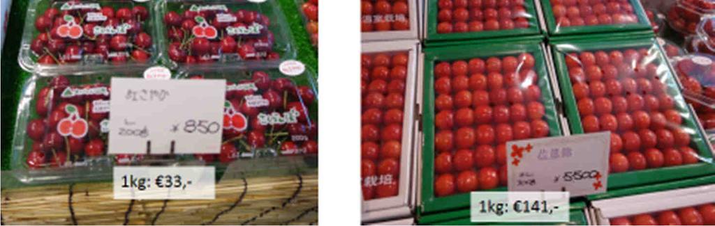 Importware gilt als schlechter in der Qualität und wird etwas abwertend als amerikanische Kirschen bezeichnet. Hauptsorte im Anbau ist mit 72 % der Produktionsmenge Satonishiki.