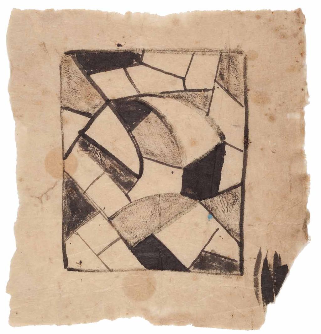 OTTO FREUNDLICH (1878 1943) Abstrakte Komposition Tuschpinsel auf Japan, 1936/38 20,6 x 19 cm Provenienz: Nachlaß Otto und Jeanne