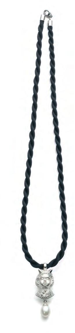100806 mit Kordel schwarz / including cord necklace black ~ 42 cm 65,- Diabolo Ohrhänger /