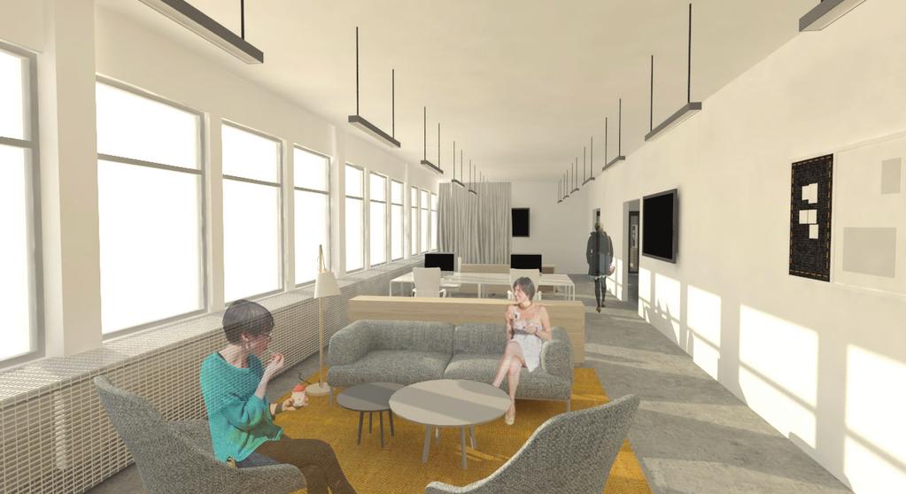3. Obergeschoss - kleiner Bereich ganz RECHTS Blick in den Raum Sofa Lounge Sitzgruppe mit Beistelltischen Vorhänge als