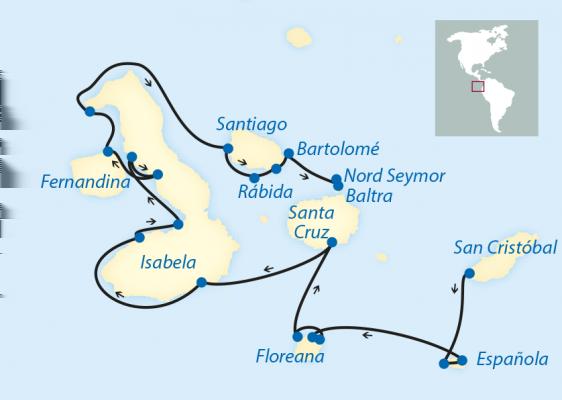 Schiffsreise Lateinamerika Ecuador Naturparadies Galápagos-Inseln Eine exklusive Kreuzfahrt auf den Spuren von Charles Darwin 14-tägige Erlebnisreise in Ecuador mit 11-tägiger Galápagos-Kreuzfahrt