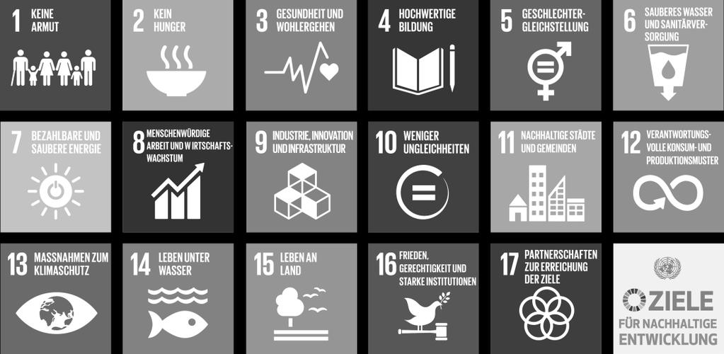 Arbeitsblatt I Die Sustainable Development Goals Ziele für eine nachhaltige Entwicklung Diese 17 Ziele für eine nachhaltige Entwicklung (SDGs) wurden von den Vereinten Nationen (UN) verabschiedet und