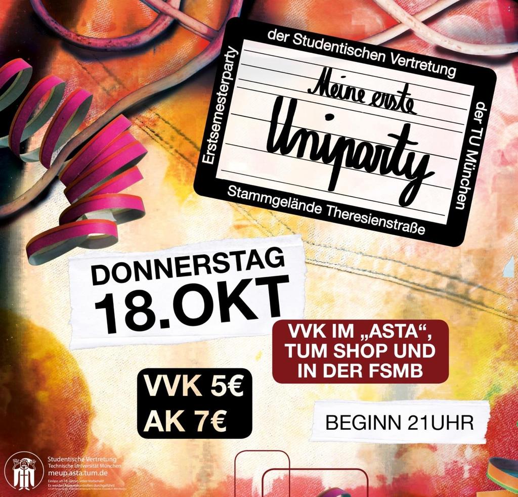 Party Party am Stammgelände 21:00 04:00 Uhr Studentische Preise Auf dem Unigelände!