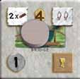 Anlegen der Plättchen: Gebäudeplättchen legt der Spieler links an sein Zivilisationsplättchen oder ein bereits liegendes Gebäudeplättchen an.