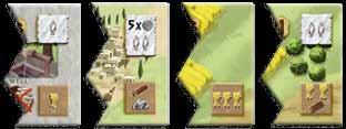 Landschaftsplättchen legt der Spieler rechts an sein Zivilisationsplättchen oder ein bereits liegendes Landschaftsplättchen an und bildet