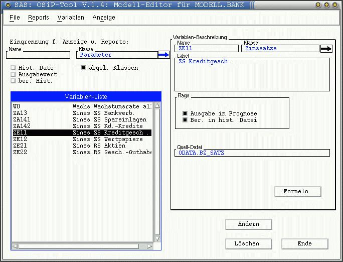 Entwicklungsumgebung Die Entwicklung eines Simulations- oder Prognose-Modells erfolgt in OSiPT durch die Definition von Variablen und Zuweisungen.