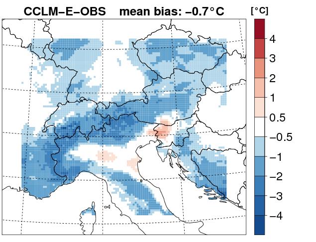 Regionale Klimamodelle Räumliche Muster der Abweichungen einer regionalen Klimasimulation mit COSMO-CLM