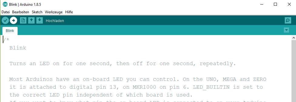 5 Anschließen der Arduino Bluetooth Hardware Jetzt muss das Arduino Board mit dem Bluetooth Modul und eine LED