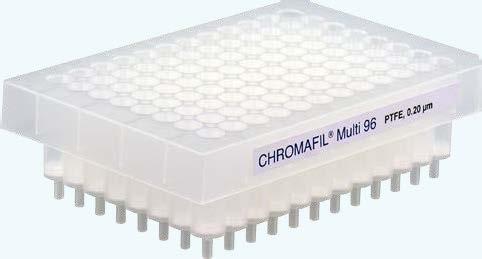 Porengrößen (0,2, 0,45 und 1,0 µm). Die Membranmaterialien entsprechen den jeweiligen CHROMAFIL Spritzenvorsatzfiltern.