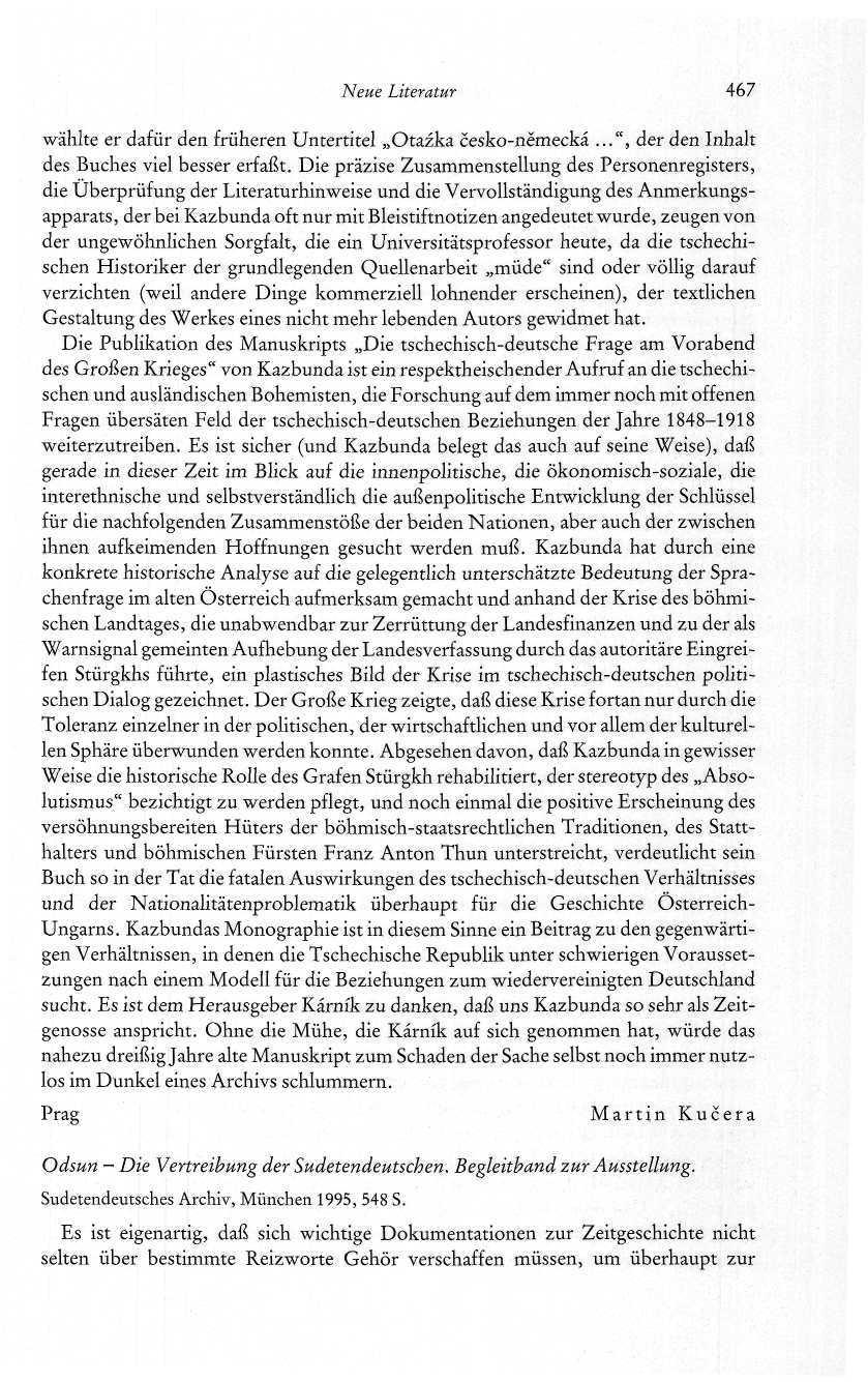 Odsun - Die Vertreibung der Sudetendeutschen. Begleitband zur Ausstellung. Sudetendeutsches Archiv, München 1995, 548 S.