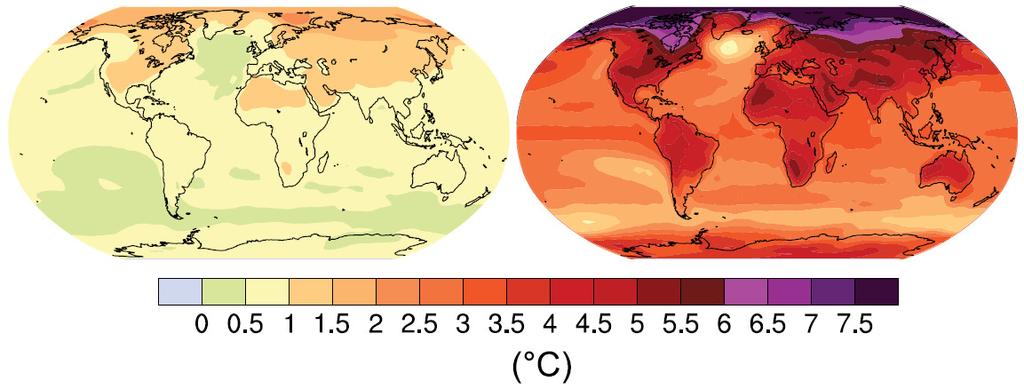 es wird wärmer 2020-2029 2090-2099 Änderung Temperatur ( C), Szenario A2 13 Ist der