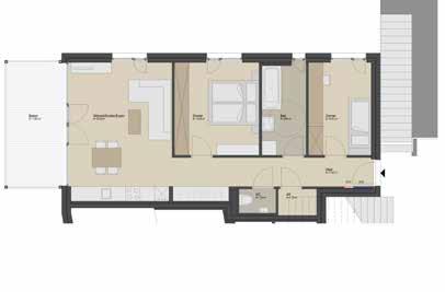 Obergeschoss Wohnfläche: 69,15 m² I Balkon:
