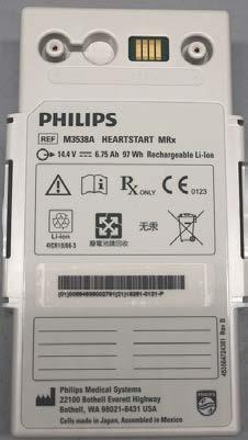 Philips Health Systems -3- FSN86100195B Dezember 2018 BETROFFENE PRODUKTE Produkt: Lithium-Ionen-Akkus M3538A für den HeartStart MRx Monitor/Defibrillator.