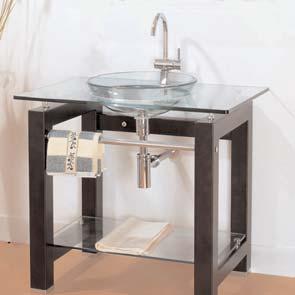 frame of dark wood and chrome feet, with siphon, no faucet, 1050 x 570mm 900.
