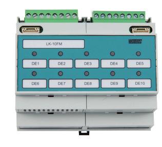 Betriebs-/Störmeldemodul LK-10R FM-MOD 10DI Invertierbar Das LED-Meldemodul LK-10FM-MOD 10DI ist mit zehn 2-farbigen Leuchtdioden (rot/grün) bestückt.