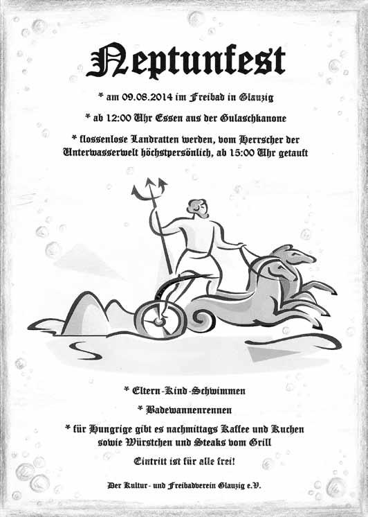 Amts- und Mitteilungsblatt der Stadt Südliches Anhalt Seite 6, Nr. 15/2014 Bibelgesprächskreis in der Teerunde in Görzig 30. September, um 19.