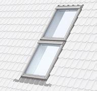 Kombi-Eindeckrahmen TANDEM für welliges oder flaches Dachmaterial, 2 Fenster übereinander Standard Einbau Eindeckrahmen EKW und EDW mit flexiblem Schaumstoffprofil für welliges Dachmaterial