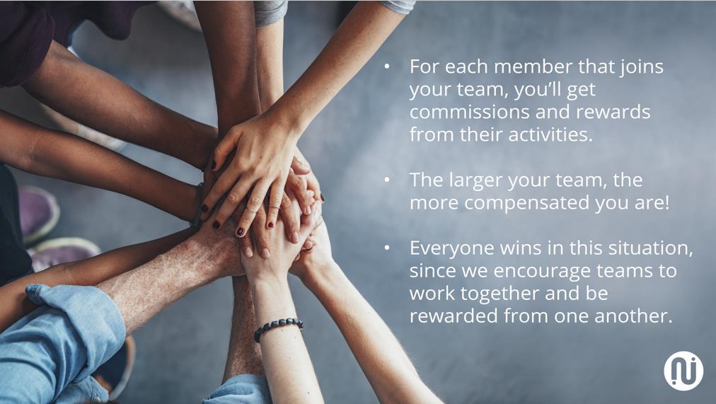 Für jedes Mitglied, das sich deinem Team anschliesst, erhältst du Provisionen und Belohnungen aus dessen Aktivitäten.