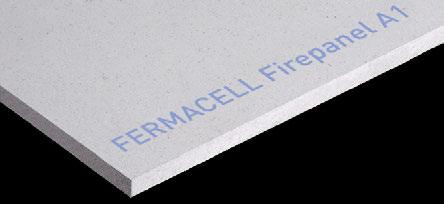 9 fermacell Firepanel A1 Homogene faserverstärkte gipsgebundene Trockenbauplatte mit Papierfasern und Zusätzen nichtbrennbarer Fasern, werkseitig hydrophobiert.