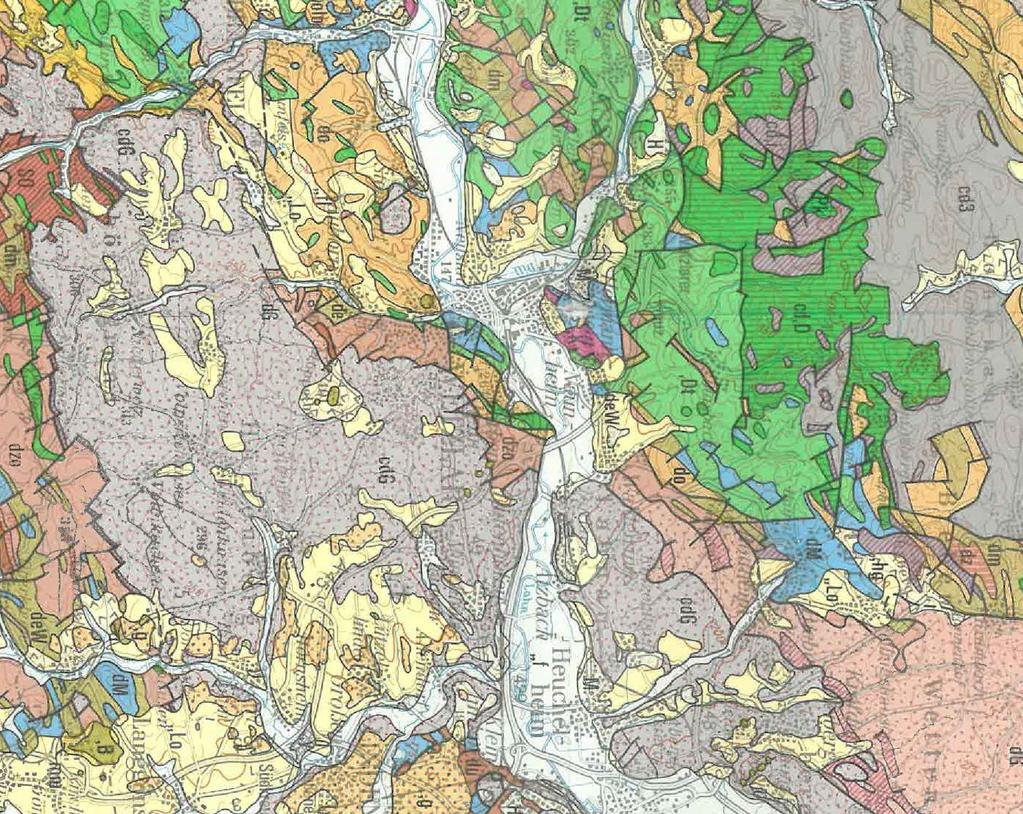 geplante Station Plangrunglage: Geologische Karte, Stand 1985 Anlage: 1.3 Legende: DR. SPANG Geologische Karte Projekt Nr.: 36.4513 Plan Nr.: 36.4513/ 1.