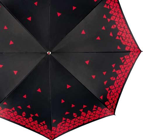 Elegance Dieser Schirm überzeugt mit seinen feurigen Farben schwarz und