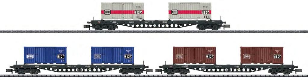 Frisch eingetroffen MHI Sommerneuheit aus 2017!! T 15961 Güterwagen-Set "Containertransport" in Spur N!