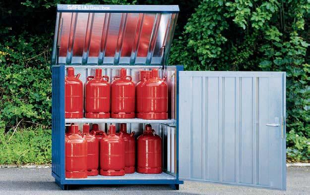 SAFE Gasflaschen-Boxen entsprechen den Technischen Regeln Druckgase (TRGS 510) des Deutschen Druckbehälterausschusses (DBA) und werden überall dort eingesetzt, wo Druckgasflaschen gelagert, verkauft