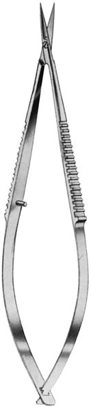 5 cm CASTROVIEJO Mikro-Hornhautschere, abgewinkelt, mit stumpfen Spitzen, 9,5 cm lang 430230 WESTCOTT