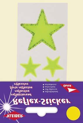 Reflexsticker Sterne 1x groß ca. 5cm 4x klein ca. 2,3cm Art.