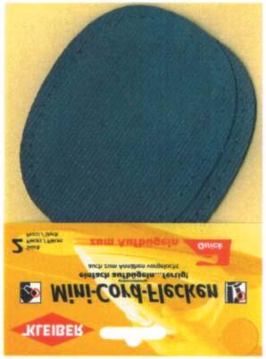 W 345 Blue-Jeans-Flecken oval 100% Baumwolle, zum Aufbügeln 13x10cm VE: 5 Paar/Farbe col. d.blau col.