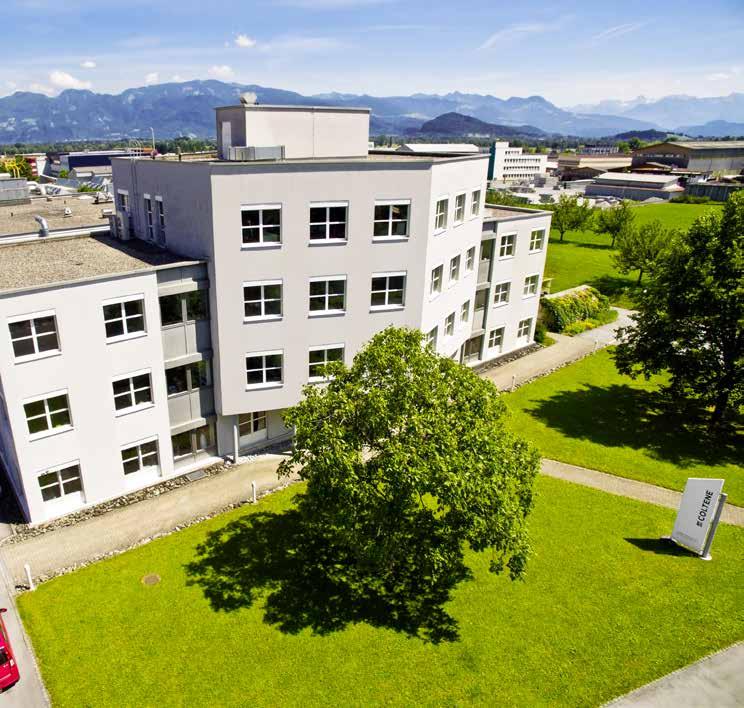 Produktionsstätten Schweiz: Coltène/Whaledent AG, Hauptsitz in Altstätten. Entwicklung und Produktion von chemisch zahnärztliche Verbrauchsmaterialien und rotierende Instrumente.