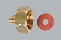 98824 062-4 Refrigerant valve Adapter Flaschenventil-Armatur K-9 K-9/5 Adapter for European refrigerant-drums, large size, approx. 70 kg. With gasket. Thread: 2,8 4 G x 4 SAE / 7 6 UNF, 5 pcs.