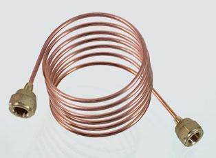 Copper Capillary Tubing Kupfer-Kapillarrohr 7 With O-ring-gasket Silver Brazing Mit O-Ring-Dichtung Silberlötung TCK-000-V Capillary tube with Schrader-valve opener All REFCO-capillary-tubes are