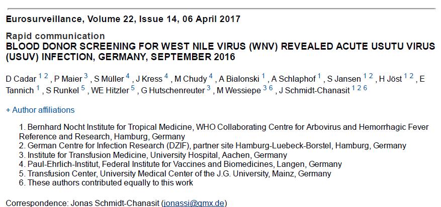 org) Statistische Analyse der Daten über Flaviviren (FSME, DENV, JEV, WNV, Zika, YFV, ): Je mehr Wirtsarten ein Flavivirus hat,